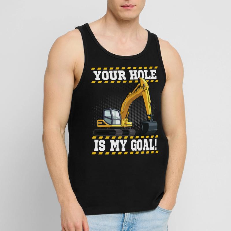 Excavator Machine Operator Work Occupation Construction Work Men's Premium Organic Tank Top
