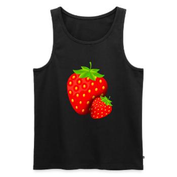 Frische Erdbeeren Obst Vegetarier Veganer Früchte - Männer Premium Bio Tank Top - Schwarz - Vorne - AI Model Male 178 light (178cm)
