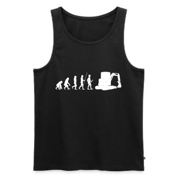 Excavator construction work Road construction dredging work - Men's Premium Organic Tank Top - black - Front - AI Model Male 178 light (178cm)