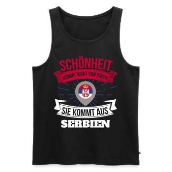 Schönheit kommt aus Serbien Geschenk für Serber - Männer Premium Bio Tank Top - Schwarz - Vorne - Michal (187cm)