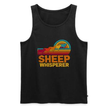 A sheep whisperer is an expert for these cute wool - Männer Premium Bio Tank Top - Schwarz - Vorne - AI Model Male 178 light (178cm)