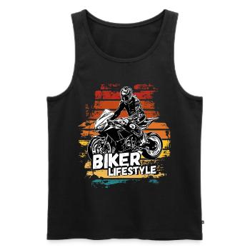 Motorcycle Lifestyle / Moto / moto biker - Débardeur bio Premium Homme - noir - Devant - Michal (187cm)