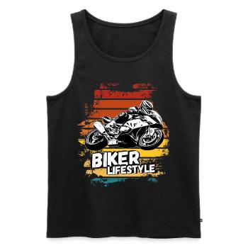 Motorcycle Lifestyle / Moto / moto biker - Débardeur bio Premium Homme - noir - Devant - Michal (187cm)