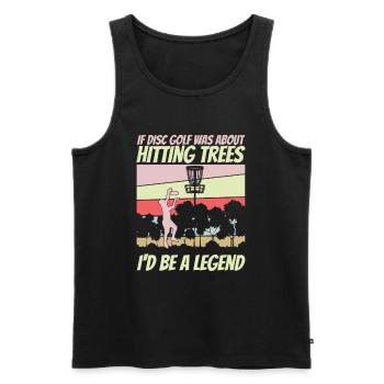 Funny Disc Golf Tree Beating Legend - Men's Premium Organic Tank Top - black - Front - Michal (187cm)