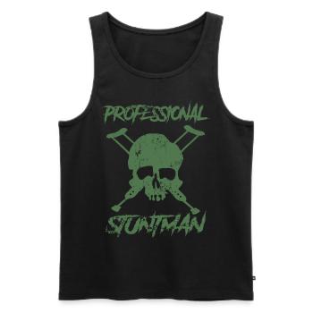 Professional Stuntman Totenkopf mit Krücken - Männer Premium Bio Tank Top - Schwarz - Vorne - AI Model Male 178 light (178cm)