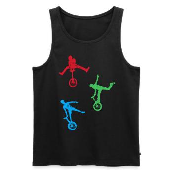 Einrad - Männer Premium Bio Tank Top - Schwarz - Vorne - AI Model Male 178 light (178cm)