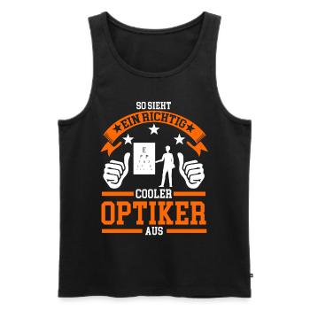 Optiker Brille Optik Geschenk - Männer Premium Bio Tank Top - Schwarz - Vorne - Michal (187cm)