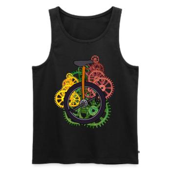 Machine Unicycle Technology Wheels Wheel Bicycle - Men's Premium Organic Tank Top - black - Front - AI Model Male 178 light (178cm)