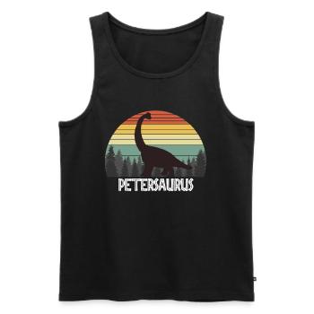 PETERSAURUS PETER SAURUS PETER DINOSAUR - Männer Premium Bio Tank Top - Schwarz - Vorne - AI Model Male 178 light (178cm)