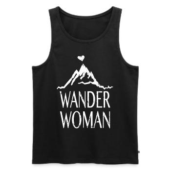 Wander Woman Outdoor Trekking Wandern Berg Herz - Männer Premium Bio Tank Top - Schwarz - Vorne - AI Model Male 178 light (178cm)