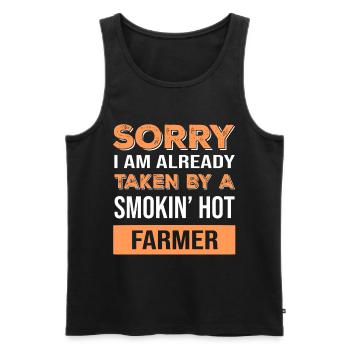 funny farmer saying farm saying - Men's Premium Organic Tank Top - black - Front - Michal (187cm)