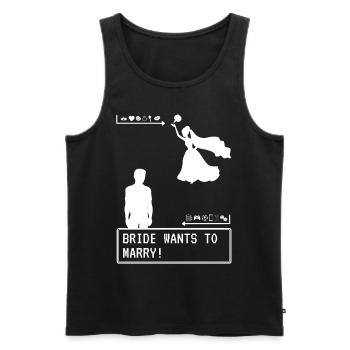 Bride wants to marry bachelor JGA wedding marriage - Men's Premium Organic Tank Top - black - Front - AI Model Male 178 light (178cm)