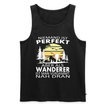 Wandern lustiger Spruch - Männer Premium Bio Tank Top - Schwarz - Vorne - AI Model Male 178 light (178cm)