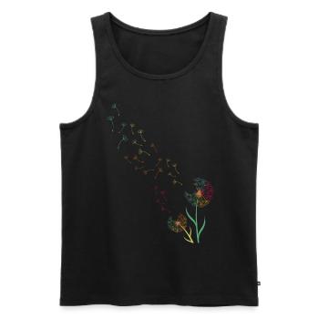 Pusteblume Löwenzahn - Männer Premium Bio Tank Top - Schwarz - Vorne - Michal (187cm)