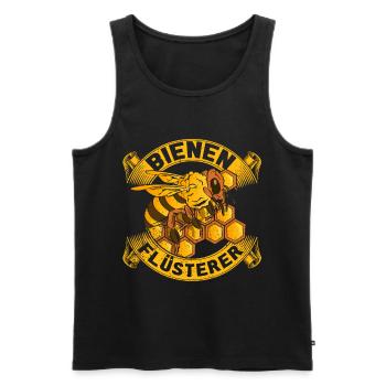 Biene Imker Flüsterer Hummel Honig Geschenk Wabe - Männer Premium Bio Tank Top - Schwarz - Vorne - Michal (187cm)