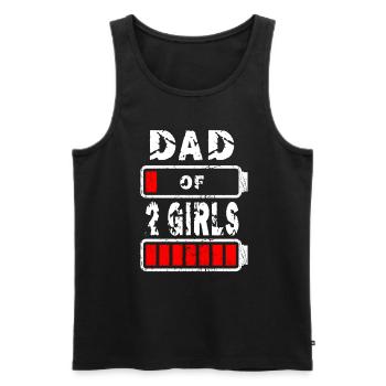 Papa de 2 filles - Débardeur bio Premium Homme - noir - Devant - Michal (187cm)