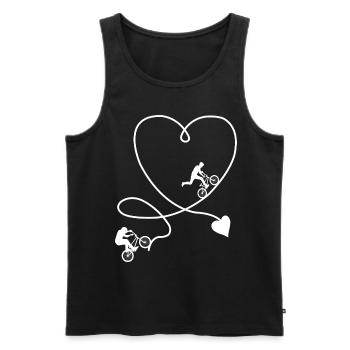 BMX vélo coeur - Débardeur bio Premium Homme - noir - Devant - Michal (187cm)