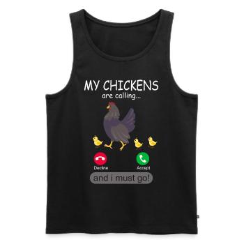 My Chickens are Calling - Chicken Gardener - Men's Premium Organic Tank Top - black - Front - Michal (187cm)
