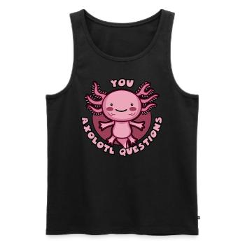 Axolotl Axolotl Questions Amphibie Drôle - Débardeur bio Premium Homme - noir - Devant - Michal (187cm)