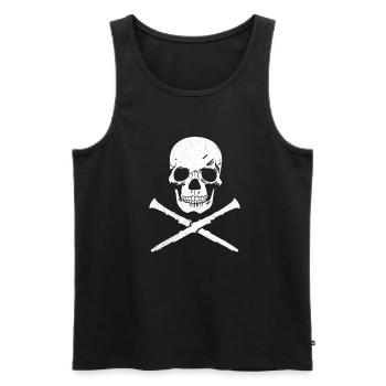 Clarinet players perfect gift, cool Skull and - Débardeur bio Premium Homme - noir - Devant - Michal (187cm)