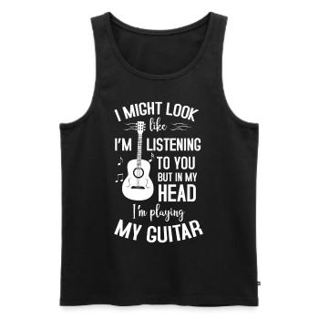 I'm Playing My Guitar Electric Acoustic Guitarist - Débardeur bio Premium Homme - noir - Devant - Michal (187cm)