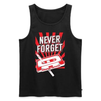 Never Forget Audio Cassette 70s 80s 90s poison - Débardeur bio Premium Homme - noir - Devant - Michal (187cm)