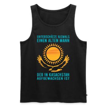 Kasachstan Kasache Kazakhstan Adler Aussiedler - Männer Premium Bio Tank Top - Schwarz - Vorne - Michal (187cm)