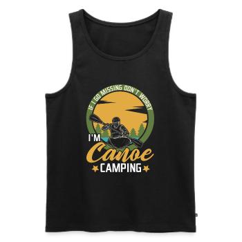 Funny Canoe Camping - Men's Premium Organic Tank Top - black - Front - AI Model Male 178 light (178cm)