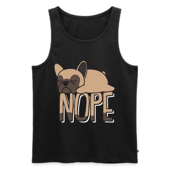 Nope Not Today Lazy Mood Sleepy Dog - Men's Premium Organic Tank Top - black - Front - AI Model Male 178 light (178cm)