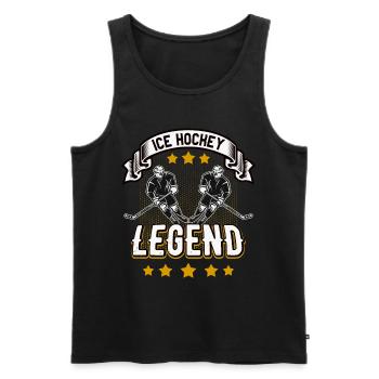Hockey de glace Légende Sport Hockey joueur sport - Débardeur bio Premium Homme - noir - Devant - Michal (187cm)