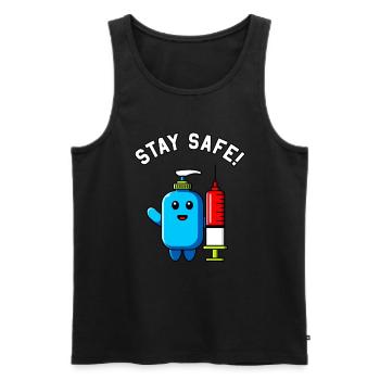 Bleib Gesund Desinfektion Hygiene Spritze Impfung - Männer Premium Bio Tank Top - Schwarz - Vorne - AI Model Male 178 light (178cm)