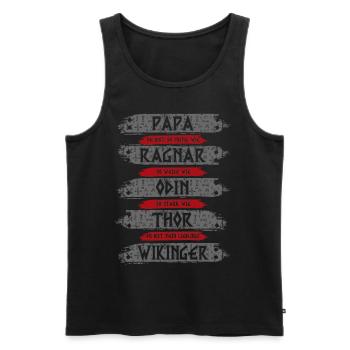 Wikinger Vatertag - Wikinger Papa - Viking - Männer Premium Bio Tank Top - Schwarz - Vorne - Michal (187cm)