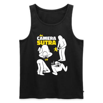 Camera Surtra CamerasUtra Photographer Gift - Men's Premium Organic Tank Top - black - Front - Michal (187cm)