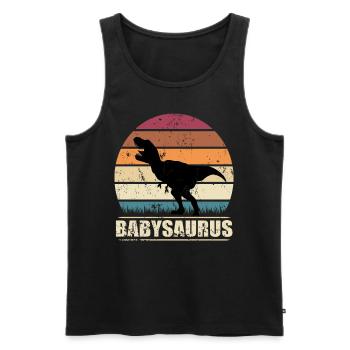 BébéSaurus dinosaure Bébé Dino cadeau de naissance - Débardeur bio Premium Homme - noir - Devant - Michal (187cm)