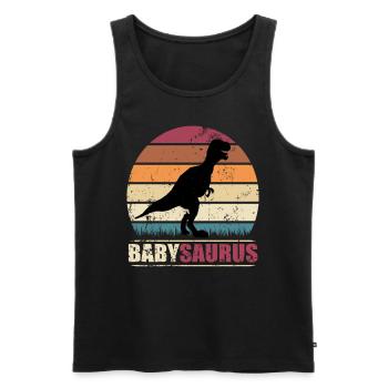 BabySaurus Dinosaurier T-Rex Baby Dino - Männer Premium Bio Tank Top - Schwarz - Vorne - Michal (187cm)