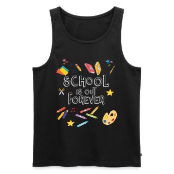 School out forever - School leaving school leavers - Men's Premium Organic Tank Top - black - Front - AI Model Male 178 light (178cm)