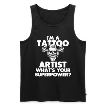 Tattoo Artist Inked - Men's Premium Organic Tank Top - black - Front - Michal (187cm)