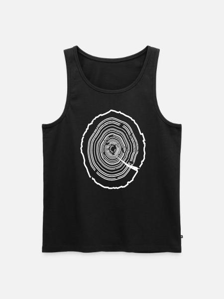 Holzscheibe Baum Rinde - Männer Premium Bio Tank Top - Schwarz