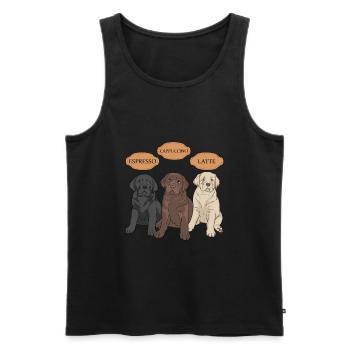 Quelle est votre couleur labrador ? Espresso, cappuccino - Débardeur bio Premium Homme - noir - Devant - Michal (187cm)