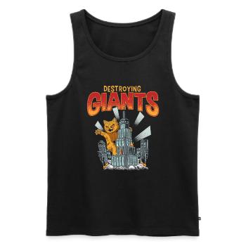 Destroying giant, a City-destroying monster cat - Débardeur bio Premium Homme - noir - Devant - AI Model Male 178 light (178cm)