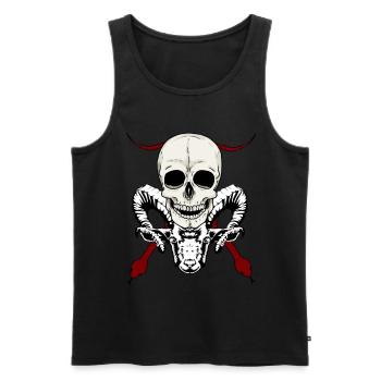 Teufel Satan satanisch Dämon teuflisch Schädel - Männer Premium Bio Tank Top - Schwarz - Vorne - AI Model Male 178 light (178cm)