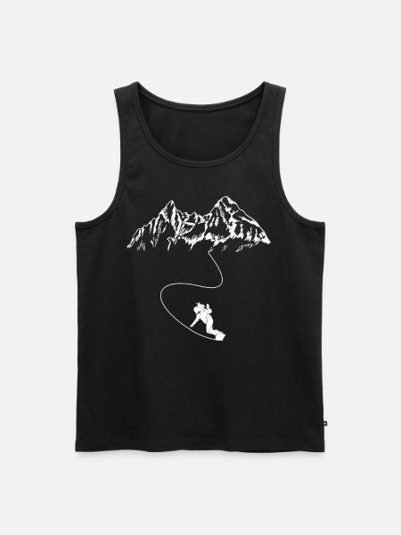 Mountain Snowboard driving Snow Slope - Men's Premium Organic Tank Top - black