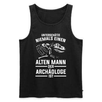 Archäologe Opa - Männer Premium Bio Tank Top - Schwarz - Vorne - Michal (187cm)