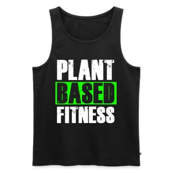 Fitnessstudio Vegan Gym Plant Based Fitness - Männer Premium Bio Tank Top - Schwarz - Vorne - AI Model Male 178 light (178cm)