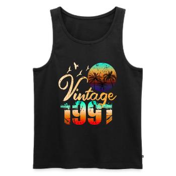 Retro Vintage 1991 - Men's Premium Organic Tank Top - black - Front - Michal (187cm)