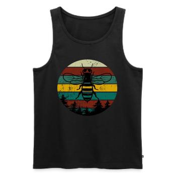 Bienen Imker Retro Vintage Insekt Wespe Geschenk - Männer Premium Bio Tank Top - Schwarz - Vorne - AI Model Male 178 light (178cm)