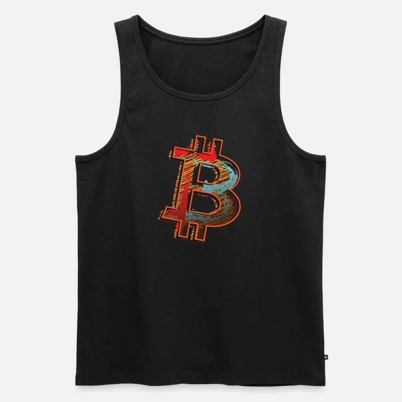 Bitcoin BTC et Crypto Design - Débardeur bio Premium Homme - noir