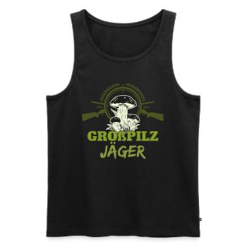 Pilze sammeln Schwammerl suchen | für Pilzsammler - Männer Premium Bio Tank Top - Schwarz - Vorne - Michal (187cm)