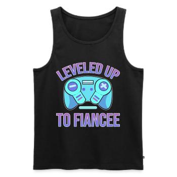 Gamer Leveled Up To Fiancee - Men's Premium Organic Tank Top - black - Front - AI Model Male 178 light (178cm)