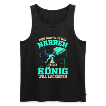 Der König will Lackieren Autolackierer & Lackierer - Männer Premium Bio Tank Top - Schwarz - Vorne - Michal (187cm)